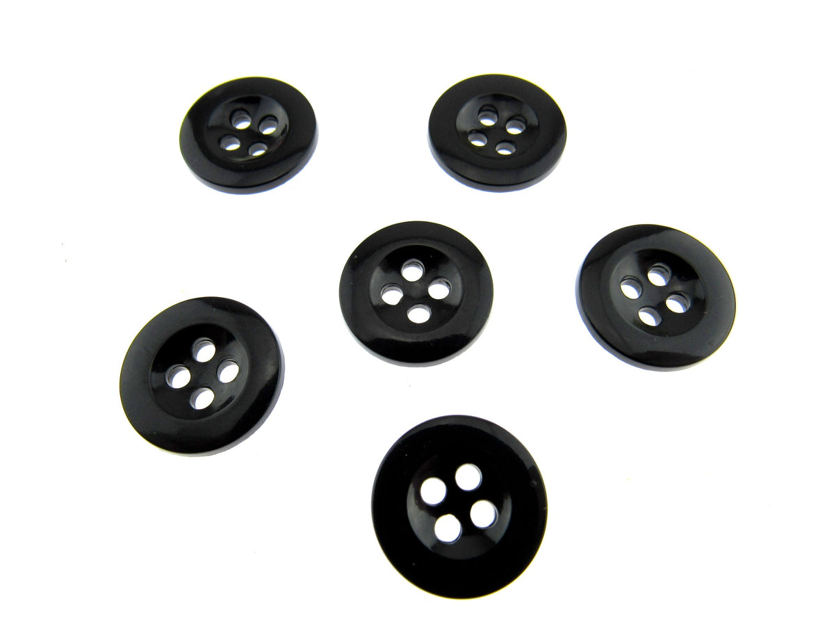 4 Shoulder Buttons Trouser Buttons Round Black Four Hole Trouser Buttons 18mm (CM101 ...