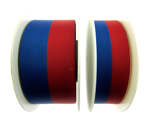 Red & Blue Stripe Ribbon Russian or Haiti Colours - Patriotic Ribbon - ThreadandTrimmings