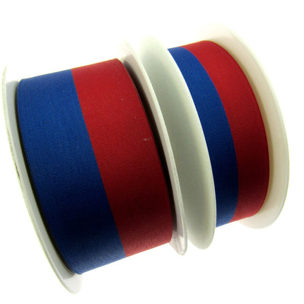 Red & Blue Stripe Ribbon Russian or Haiti Colours - Patriotic Ribbon - ThreadandTrimmings