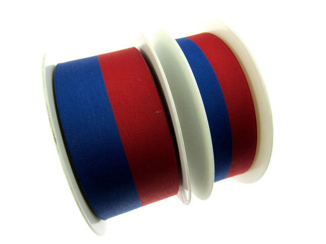 Red & Blue Stripe Ribbon Russian or Haiti Colours - Patriotic Ribbon - ThreadandTrimmings