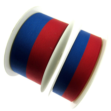 Red & Blue Stripe Ribbon Russian or Haiti Colours - Patriotic Ribbon - ThreadandTrimmings