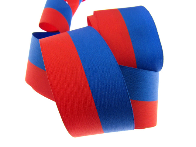 Red & Blue Stripe Ribbon Russian or Haiti Colours - Patriotic Ribbon - ThreadandTrimmings