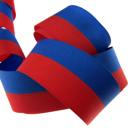 Red & Blue Stripe Ribbon Russian or Haiti Colours - Patriotic Ribbon - ThreadandTrimmings