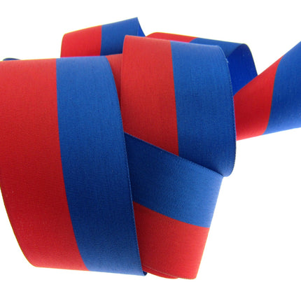 Red & Blue Stripe Ribbon Russian or Haiti Colours - Patriotic Ribbon - ThreadandTrimmings