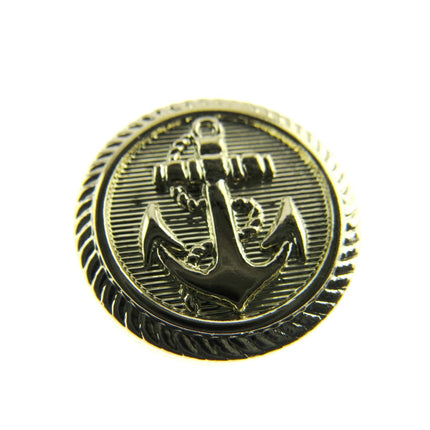 Round Anchor Buttons Flat Plastic Profile with Shank 3 Sizes Gold/Silver CX4 - ThreadandTrimmings