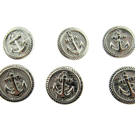 Round Anchor Buttons Flat Plastic Profile with Shank 3 Sizes Gold/Silver CX4 - ThreadandTrimmings