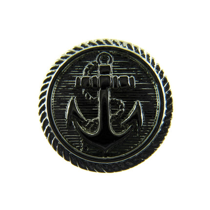 Round Anchor Buttons Flat Plastic Profile with Shank 3 Sizes Gold/Silver CX4 - ThreadandTrimmings