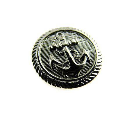 Round Anchor Buttons Flat Plastic Profile with Shank 3 Sizes Gold/Silver CX4 - ThreadandTrimmings