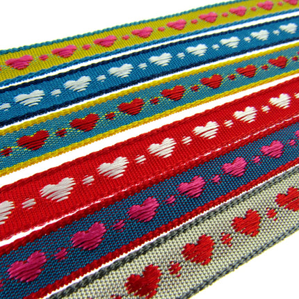 Heart Ribbon by Berisfords 10mm Wide Woven Braided Ribbon - 3 Meter Length - ThreadandTrimmings