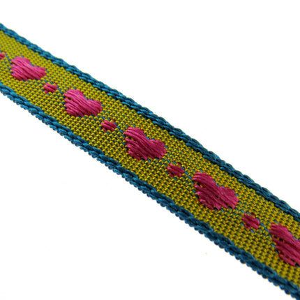 Heart Ribbon by Berisfords 10mm Wide Woven Braided Ribbon - 3 Meter Length - ThreadandTrimmings