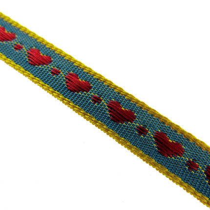 Heart Ribbon by Berisfords 10mm Wide Woven Braided Ribbon - 3 Meter Length - ThreadandTrimmings