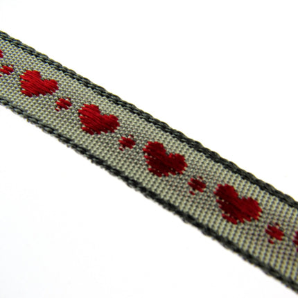 Heart Ribbon by Berisfords 10mm Wide Woven Braided Ribbon - 3 Meter Length - ThreadandTrimmings