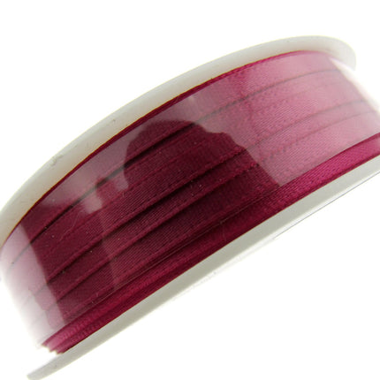 Thin Satin Ribbon 3mm Double Faced Satin Ribbon Woven Edge 50 Meter Roll - ThreadandTrimmings