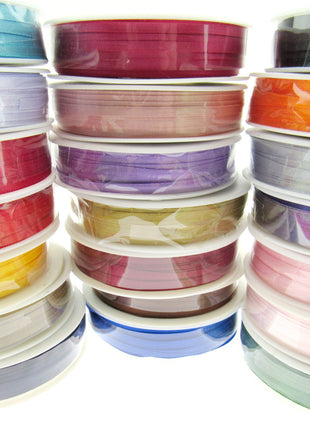 Thin Satin Ribbon 3mm Double Faced Satin Ribbon Woven Edge 50 Meter Roll - ThreadandTrimmings
