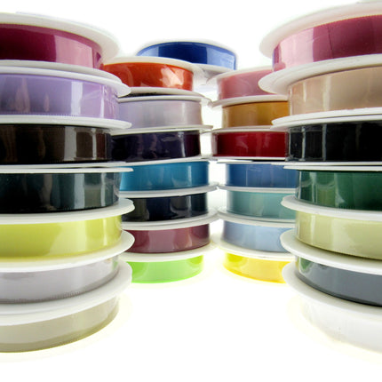 Satin Ribbon Single Sided Woven Edge - 15mm - 20 Meter Roll - ThreadandTrimmings
