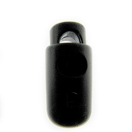Spring Loaded Torpedo Cord Lock Stoppers Black 25mm x 13mm - 5mm Hole (CE30)
