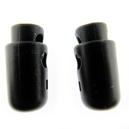 Spring Loaded Torpedo Cord Lock Stoppers Black 25mm x 13mm - 5mm Hole (CE30)