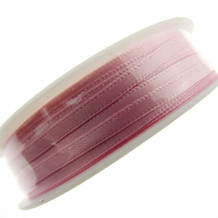 Thin Satin Ribbon 3mm Double Faced Satin Ribbon Woven Edge 50 Meter Roll - ThreadandTrimmings