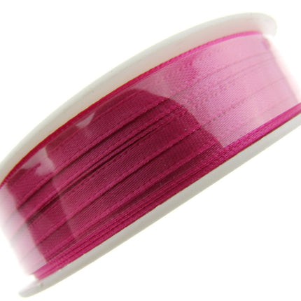 Thin Satin Ribbon 3mm Double Faced Satin Ribbon Woven Edge 50 Meter Roll - ThreadandTrimmings