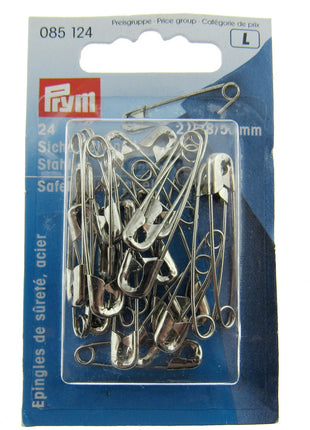 Steel Safety Pins by Prym Assorted Mix (27mm/38mm/50mm) - 24 Piece Card