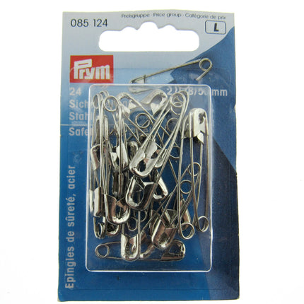 Steel Safety Pins by Prym Assorted Mix (27mm/38mm/50mm) - 24 Piece Card