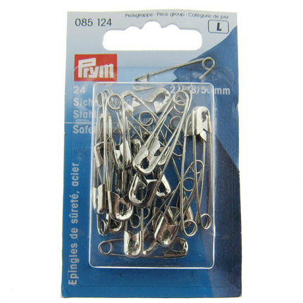 Steel Safety Pins by Prym Assorted Mix (27mm/38mm/50mm) - 24 Piece Card