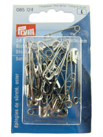 Prym Assorted Steel Safety Pins (27mm/38mm/50mm) - 24 Piece Card