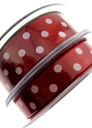 Spotty Satin Polka Dot Ribbon by Berrisford's From The Essentials Range - 15mm - ThreadandTrimmings