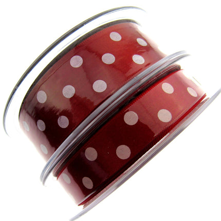 Spotty Satin Polka Dot Ribbon by Berrisford's From The Essentials Range - 15mm - ThreadandTrimmings