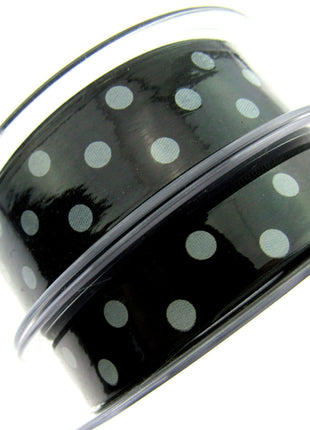 Spotty Satin Polka Dot Ribbon by Berrisford's From The Essentials Range - 15mm - ThreadandTrimmings