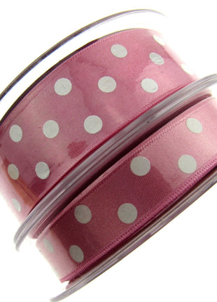 Spotty Satin Polka Dot Ribbon by Berrisford's From The Essentials Range - 15mm - ThreadandTrimmings