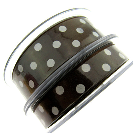 Spotty Satin Polka Dot Ribbon by Berrisford's From The Essentials Range - 15mm - ThreadandTrimmings