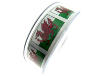 Berisford's Welsh Dragon Patriotic Satin Ribbon (Choose 25mm and 35mm)