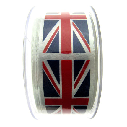 Union Jack Satin Ribbon by Berisford's Choice 25mm/35mm & 3m/5m Length - ThreadandTrimmings