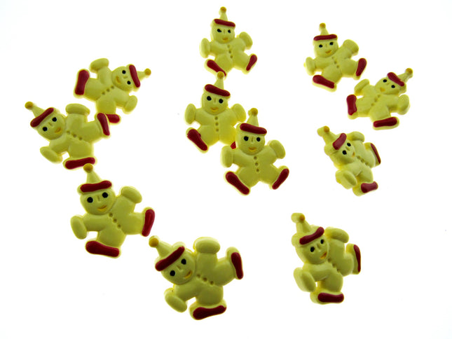 Clown Buttons Hand Painted Plastic Children's Shank Buttons Clothing 15mm CN8