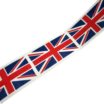 Union Jack Satin Ribbon by Berisford's Choice 25mm/35mm & 3m/5m Length - ThreadandTrimmings