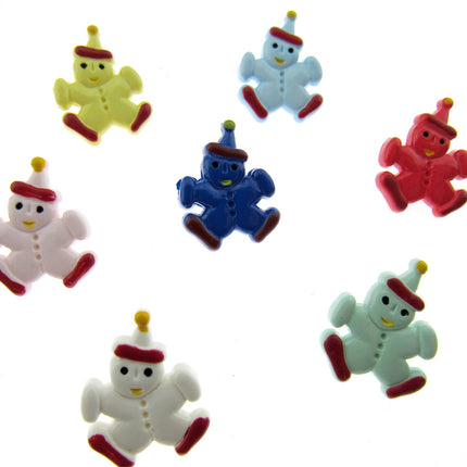 Clown Buttons Hand Painted Plastic Children's Shank Buttons Clothing 15mm CN8