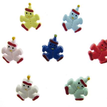 Clown Buttons Hand Painted Plastic Children's Shank Buttons Clothing 15mm CN8