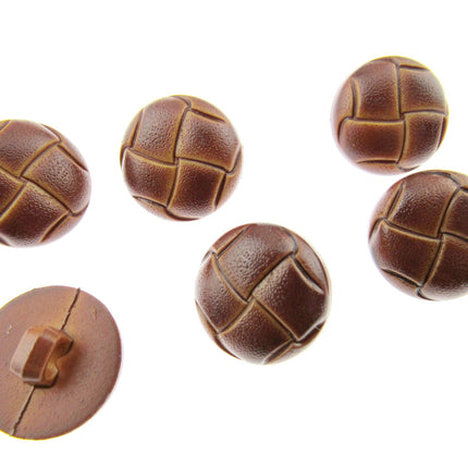 Leather Look Coat Buttons Sprayed Tan Brown Football Shank Buttons 5 Sizes CN70 - ThreadandTrimmings