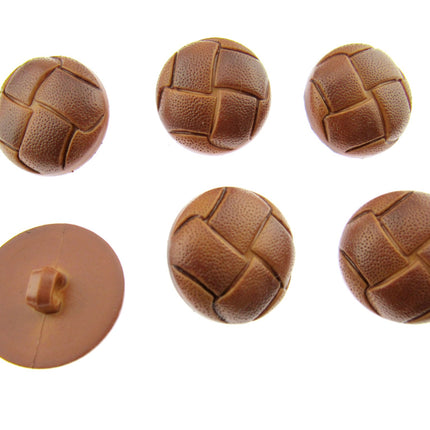 Leather Look Coat Buttons Sprayed Tan Brown Football Shank Buttons 5 Sizes CN70 - ThreadandTrimmings