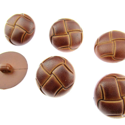 Leather Look Coat Buttons Sprayed Tan Brown Football Shank Buttons 5 Sizes CN70 - ThreadandTrimmings