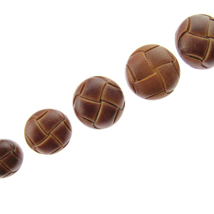 Leather Look Coat Buttons Sprayed Tan Brown Football Shank Buttons 5 Sizes CN70 - ThreadandTrimmings