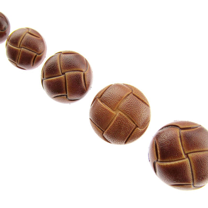 Leather Look Coat Buttons Sprayed Tan Brown Football Shank Buttons 5 Sizes CN70 - ThreadandTrimmings