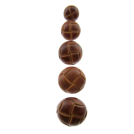 Leather Look Coat Buttons Sprayed Tan Brown Football Shank Buttons 5 Sizes CN70 - ThreadandTrimmings