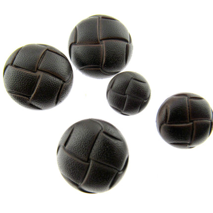 Leather Look Coat Buttons Sprayed Tan Brown Football Shank Buttons 5 Sizes CN70 - ThreadandTrimmings
