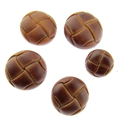 Leather Look Coat Buttons Sprayed Tan Brown Football Shank Buttons 5 Sizes CN70 - ThreadandTrimmings