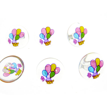 Children's Animal Buttons Round Kids Character Crystal Shank Buttons 15mm CG7 - ThreadandTrimmings