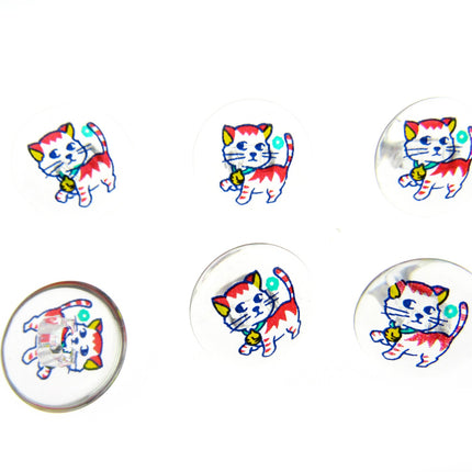 Children's Animal Buttons Round Kids Character Crystal Shank Buttons 15mm CG7 - ThreadandTrimmings