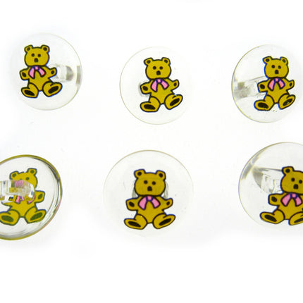 Children's Animal Buttons Round Kids Character Crystal Shank Buttons 15mm CG7 - ThreadandTrimmings