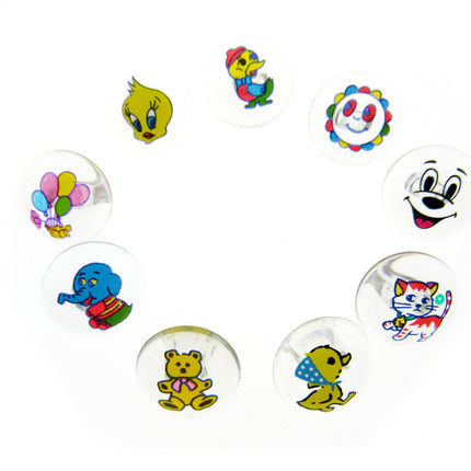 Children's Animal Buttons Round Kids Character Crystal Shank Buttons 15mm CG7 - ThreadandTrimmings